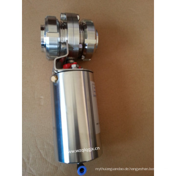 Edelstahl Sanitär Pneumatische Threated Butterfly Valve mit Union